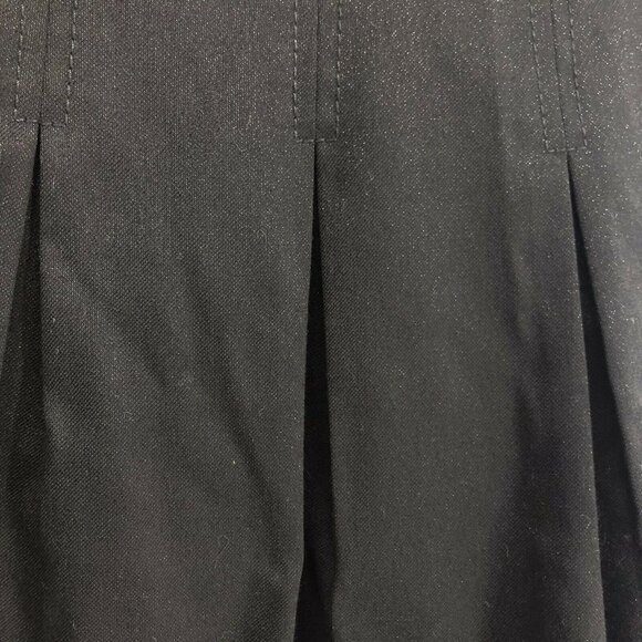 Valentino Roma Women's Size 42/6 Black Wool Blend Peplum Swing Skirt Metallic - Picture 9 of 10